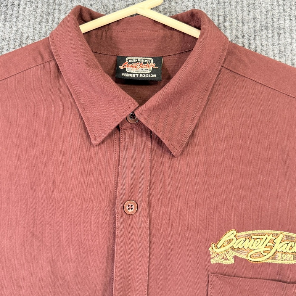 Barrett-Jackson Shirt Mens 2XL Red Hot Rod Embroidered Short Sleeve Button Up - Picture 3 of 10